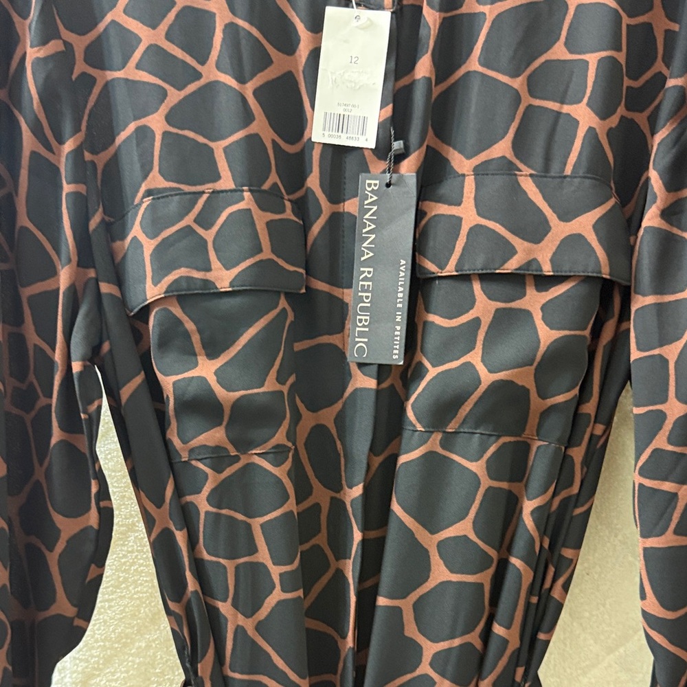 Banana Republic Black and Brown Long Sleeve Dress - Picture 4 of 7